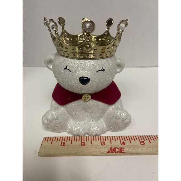 Bath & Body Works Christmas Holiday Polar Bear Ceramic Candle Holder Crown Cape - Picture 8 of 9